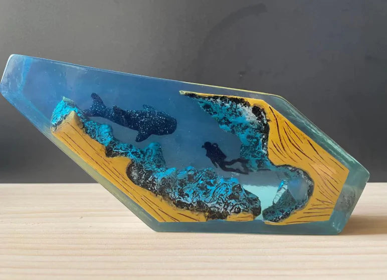 Timeless Elegance: Whale and Diver Resin Light